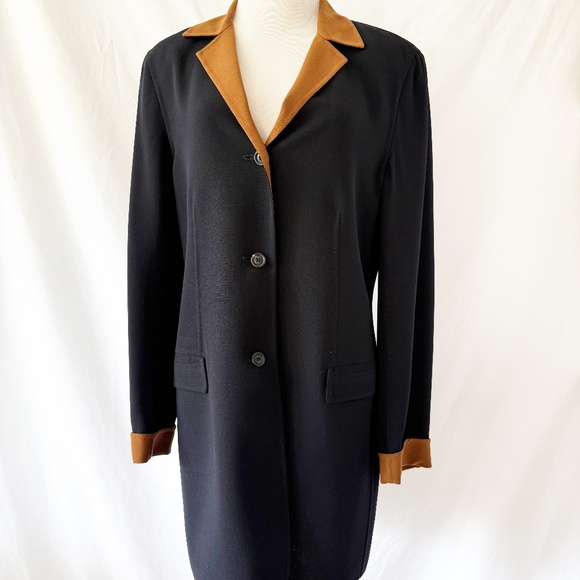 Vintage Piazza Sempione Long Wool Blazer Could also be worn as a dress Size 10 - Picture 1 of 12